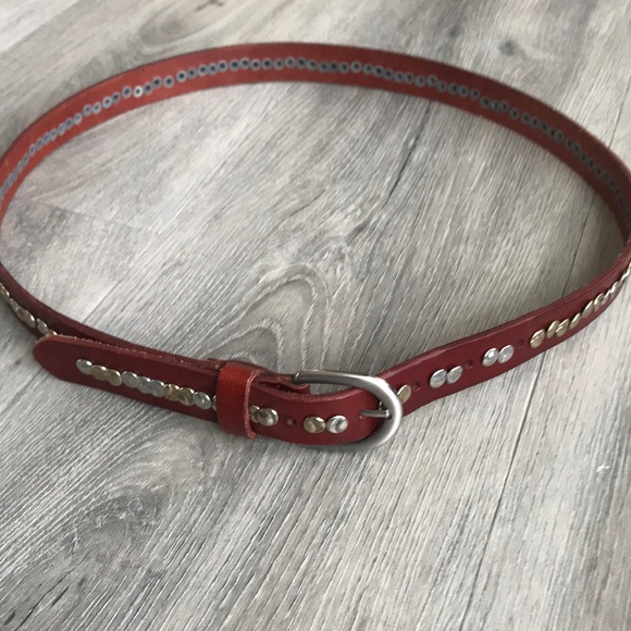 Kookai Red Leather Belt with Studs - Picture 3 of 6